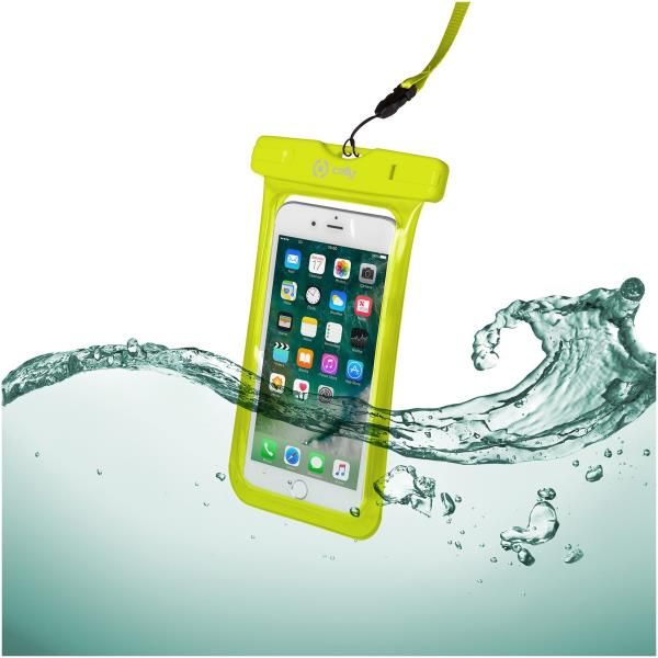 Celly SPLASHBAG18YL - Mobiele telefoon behuizing - Geel - Universeel - iPhone 7/7 Plus