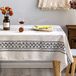 GLORY SEASON Geometrisch tafelkleed, modern en minimalistisch tafelkleed, linnen, boerderijdecoratie, rechthoek bedrukt, boho-patroon, niet-vervagend, wasbaar, langwerpig tafelkleed voor keuken,