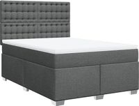 vidaXL Boxspringbed met matras, stof, donkergrijs, 160x200 cm
