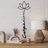 Merkloos Asir - Decoratieve metalen wandaccessoire - Zwart - 21 x 0,15 x 60 cm