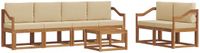 vidaXL Acacia Hout Bank Loungeset 6 Zitplaatsen Natuurlijk en Beige