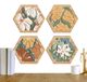 Merkloos Houten Wanddecoratie Bloemenpatroon Geometrisch Ornament