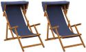 vidaXL Ligstoel 2 stuks 3 Posities Massief Eucalyptushout Blauw