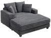 HOMCOM Chaise longue, 2 places, grand canapé-lit, 134 x 151 cm, avec porte-gobelets, gris