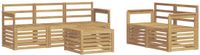 vidaXL - Salon d'angle - 5 places assises - Blanc - Coussins inclus : Non - Matériau : Bois d'acacia