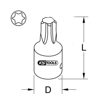 KS Tools KS Tools 1/2" krachtdop bit TX, kort, T80 Aantal:1