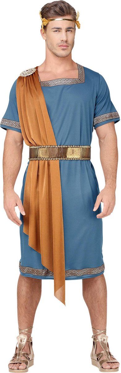 Widmann Romeinse Imperator Kostuum - Gr. S - Lichtblauw