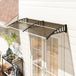 Marquises extérieures pour portes et fenêtres 200x96 cm avec réglette en alliage d'aluminium PP Polycarbonate marron