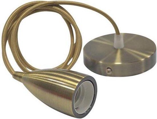 BES LED Edysa - Hanglamp - Industrieel - Rond - Mat Brons Aluminium - E27