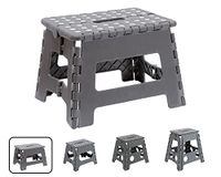 ARREGUI TB-022-G Kleine vouwkruk | Opvouwbare kruk voor kinderen en volwassenen | Draagbare en opvouwbare kruk | Draagvermogen 150 kg | Kruk voor keuken, badkamer, camping, tuin | 22 cm hoog | Grijs