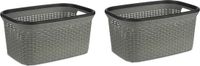 Kipit panier à linge - 2 pièces - Gris - Plastique - 36 litres