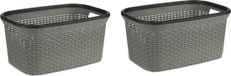 Kipit panier à linge - 2 pièces - Gris - Plastique - 36 litres