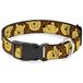 Buckle-Down Plastic Clip Collar - Winnie The Pooh Expressions/Honeycomb Black/Browns - 2" Wide - Large