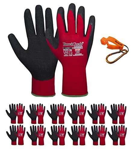 Ruvigrab - Werkhandschoenen van latex, antislip, voor heren en dames