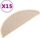 vidaXL - Trapmatten - 15 st - 65x21x4 cm - Wit en Bruin - Halfrond - Groot