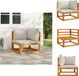 vidaXL Sectional sofa with cushions solid acacia wood light grey