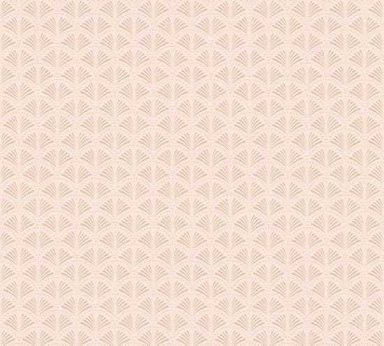 A.S. Création Trendwall 2 Glitter Waaijer Behang - Art Deco - Zacht Roze Goud - 1005 x 53 cm