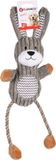 JCHIEN Flamingo Gommy - Speelgoed Honden - Hs Gommy Konijn Corduroy Met Lange Benen Grijs 46cm