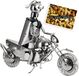 BRUBAKER Wijnfleshouder - Motorrijder - Metalen Sculptuur - Wenskaart Inbegrepen