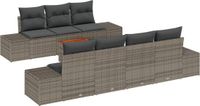 vidaXL Tuinbank Set 8-delig Grijs Polyrattan