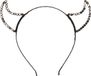 Henbrandt Halloween duivel hoorntjes - strass glitter - diadeem - zwart - kunststof