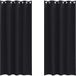 Rideaux occultants avec anneaux 2 pcs noir 245 x 140 cm