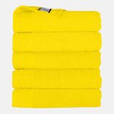The One Towelling Handdoek - 50x100 cm - 5 stuks - Hotelkwaliteit - 450 g/m² - 100% Gekamd katoen - Geel