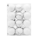 Casaria Kerstboomballen 24 stuks Ø 6cm Mat Glanzend Glinsterend Kerstboomversiering Kerstballen Kunststof Wit