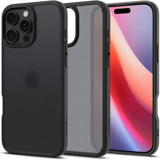 Spigen Ultra Hybrid Hoesje Geschikt voor Apple iPhone 16 Pro - Back Cover met Air Cushion - Frost Zwart