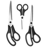 COM-FOUR® 3-delige scharenset in 3 maten, huishoudschaar, keukenschaar