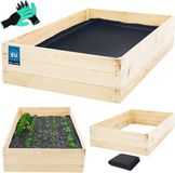 KOTARBAU® Moestuinbak, Verhoogd Tuinbed, Vurenhout, 120 x 80 x 27 cm, Natuurlijk