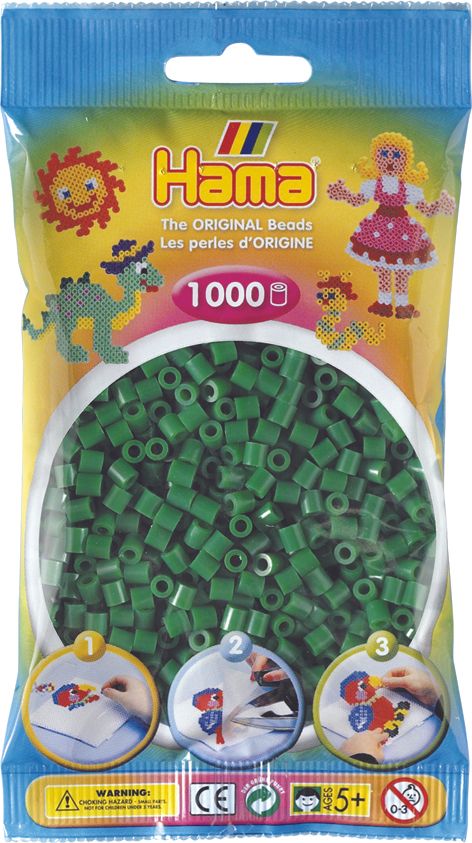 Hama Strijkkralen Groen (1000 stuks) - 207-10