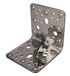 Amig - Geperforeerde metalen beugel - 103 x 100 x 3 mm - Mat roestvrij staal