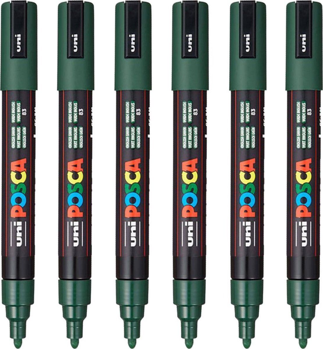 Posca Stiften PC-5M Medium Tip - Donkergroen - 6 stuks