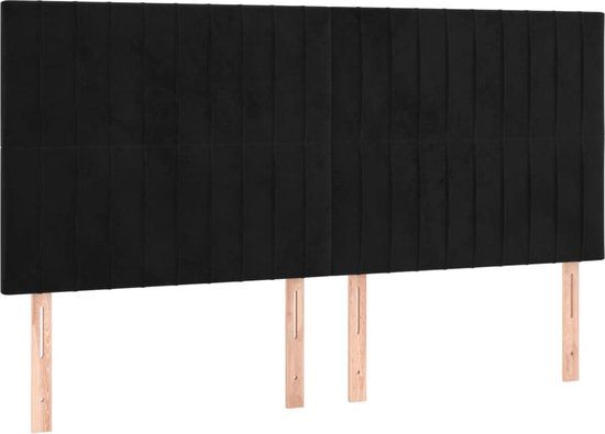 vidaXL Hoofdbord Zwart Fluweel 180x5x118/128 cm