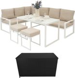 MonsterShop Aluminium hoek loungeset & opbergbox - blanc - 582l - housse imperméable