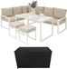 MonsterShop Aluminium hoek loungeset & opbergbox - blanc - 582l - housse imperméable