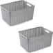 Plasticforte Opbergmand - 4x - Kastmand - rotan kunststof - zilver - 18 Liter - 29 x 39 x 20 cm