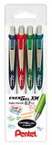 Pentel BL77 Energel XM sluiter 0,7 mm 4 stuks (roze, donkerblauw, turquoise, lichtgroen)