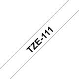 Brother TZE-111 Label Tape - 6mm - Black on Clear - Laminated