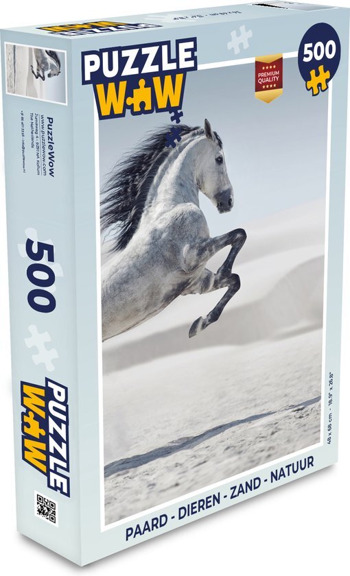 MuchoWow Puzzel Paard - Dieren - Zand - Natuur - Legpuzzel - Puzzel 500 stukjes - Sinterklaas cadeautjes - Sinterklaas voor grote kinderen