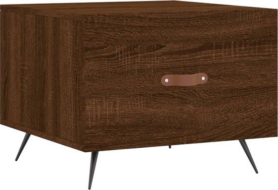 vidaXL Salontafel 50x50x40 cm bewerkt hout bruin eikenkleur