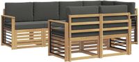 vidaXL - Bank loungeset - 7 zitplekken - Polyester - Wit en antracietkleurig