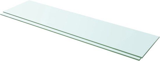 vidaXL Wandplank - Glazen Schappen - 2 stuks - 100x25 cm - Transparant