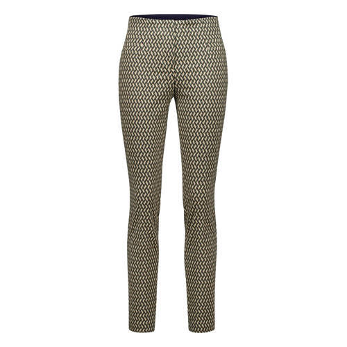 gardeur gardeur slim fit pantalon Zene55 met all over print groen