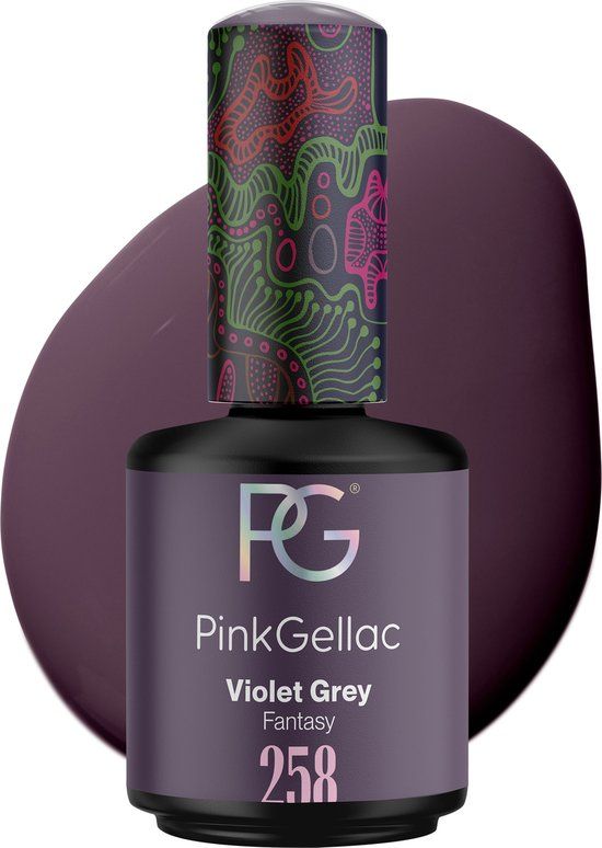 Pink Gellac 258 Violet Grey Gellak 15ml - Vegan - Glanzend - Gel Nagellak