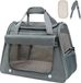 Merkloos Opvouwbare reistas voor katten en kleine honden, grijs, 45 x 25 x 34 cm, met afneembare zachte onderlaag en schouderriem