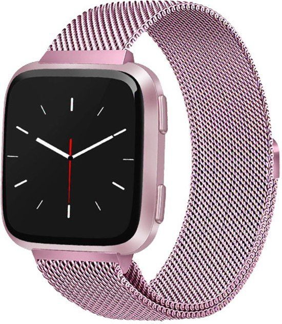 By Qubix Qubix Fitbit Versa Bandje - Rosé Goud - Small - RVS Milanese Bandje