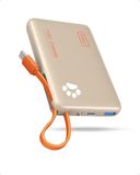 INIU Powerbank, 45 W, mini-formaat, 10.000 mAh, met geïntegreerde USB-C-kabel, snel opladen, USB C In&Out, klein maar krachtig voor iPhone 17, 16, 15, Xiaomi Mini, Samsung, beige