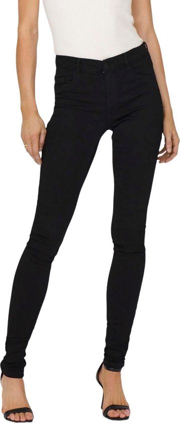 ONLY ONLRAIN REG SKINNY DNM NOOS Dames Jeans - Black Denim - Maat M/30